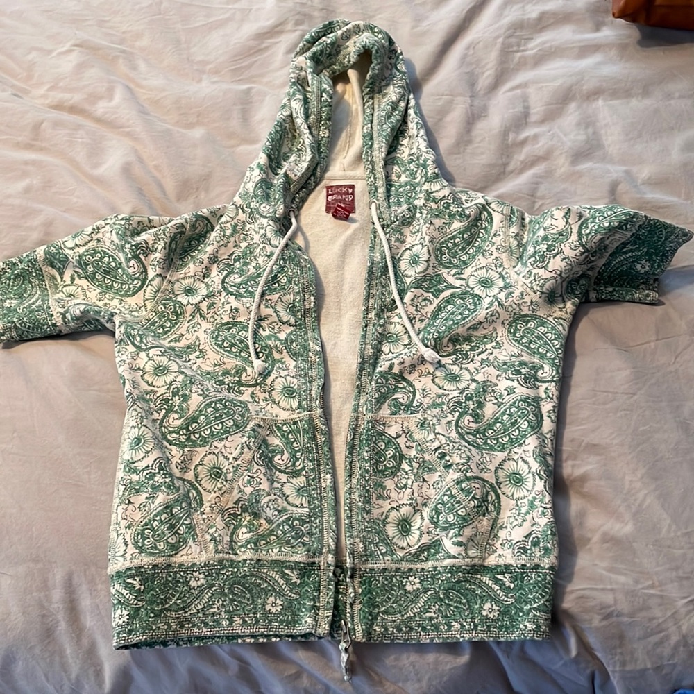 Lucky brand Short sleeve sweatshirt with hood